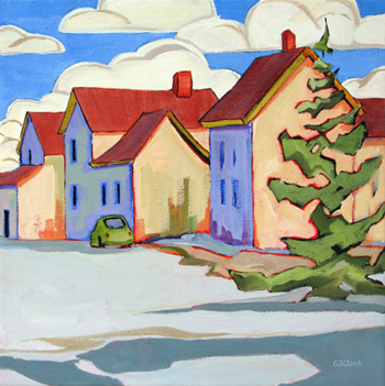 "Bernhoffs Lane" painting by Carolee Clark