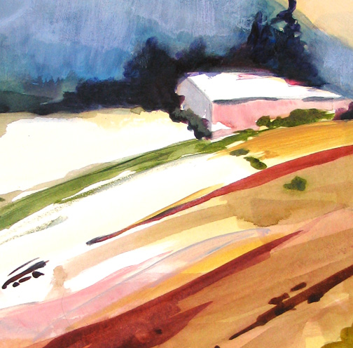 "Late Summer" (detail) acrylic on paper by Carolee Clark