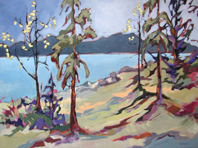"At the Lake," landscape painting by Carolee Clark