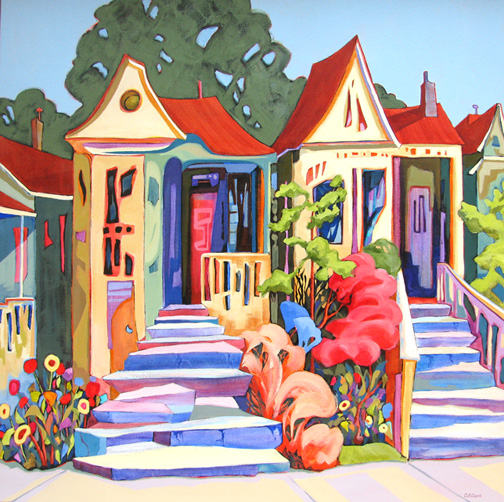 Whimsy Way - painting by Carolee Clark